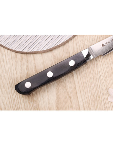 Faca de aparar japonesa de 9 cm Satake Noshu Masamune Saku damasco 69 camadas