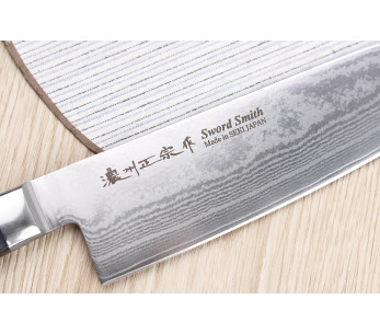 18 cm Satake Noshu Masamune Saku damaskus japansk santokukniv 69 lag 2