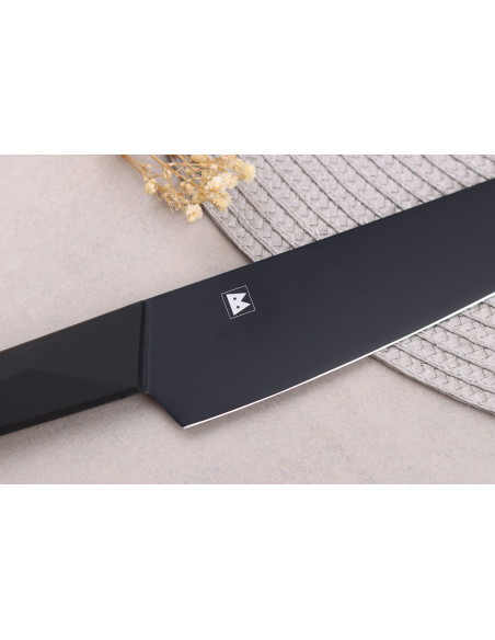 Faca de chef japonesa Satake preta de 18 cm