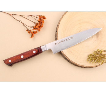 13,5cm Satake Ruskea Pakkawood Kotori japanilainen kuorimaveitsi 2
