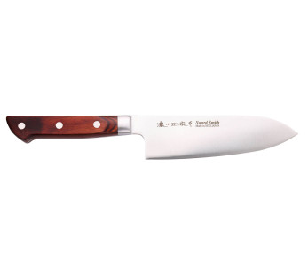 faca santoku japonesa faca santoku Pakkawood 17cm castanha