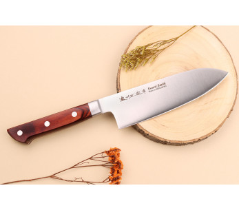 Cuchillo santoku japonés Pakkawood 17cm Marrón 2