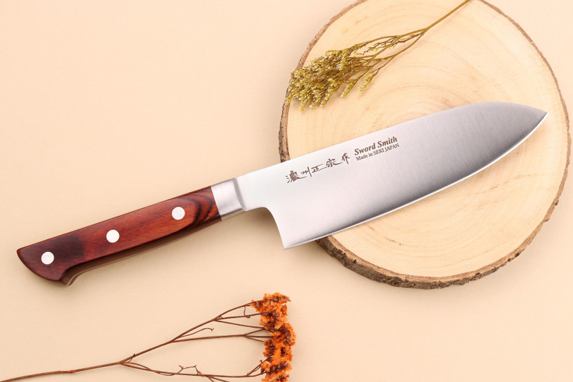 17cm japanisches santokumesser Brown Pakkawood