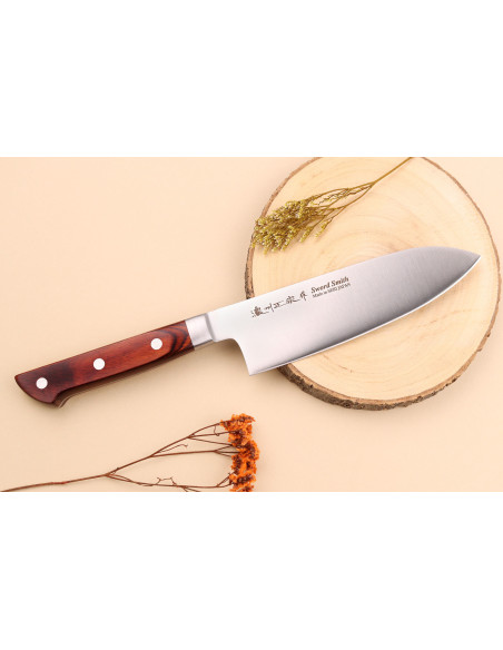 Pakkawood Brown 17cm Japanese santoku knife