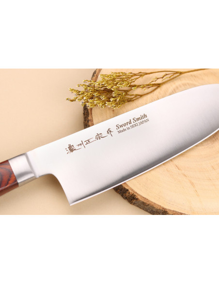 Pakkawood Brown 17 cm japansk santoku-kniv