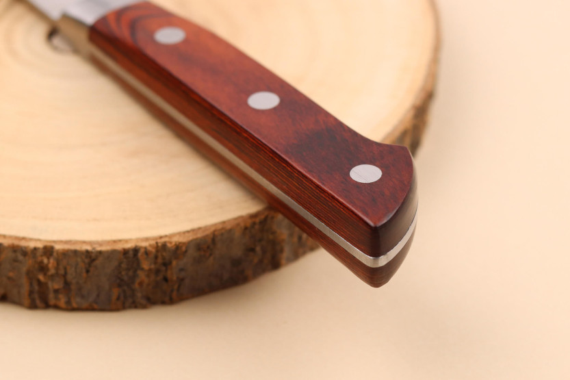 faca santoku japonesa faca santoku Pakkawood 17cm castanha