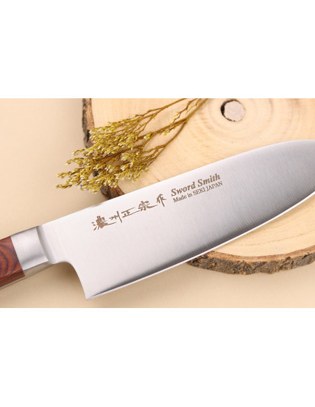 santoku knife 15cm Japanese Brown Pakkawood Kotori