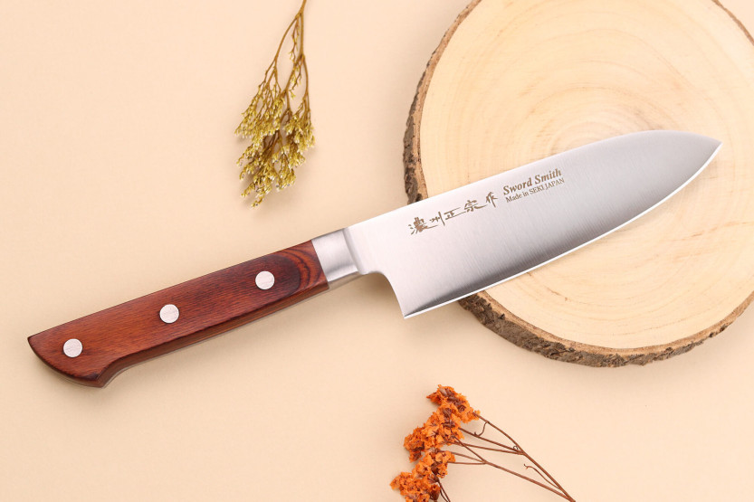faca santoku 15cm japonês castanho Pakkawood Kotori