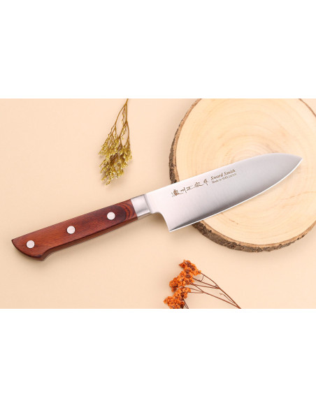 faca santoku 15cm japonês castanho Pakkawood Kotori