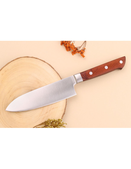 faca santoku 15cm japonês castanho Pakkawood Kotori