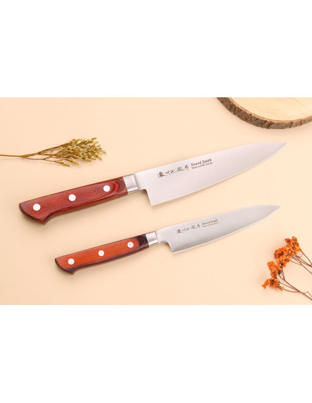 Set di coltelli -  2 Satake Brown Pakkawood coltelli giapponesi
