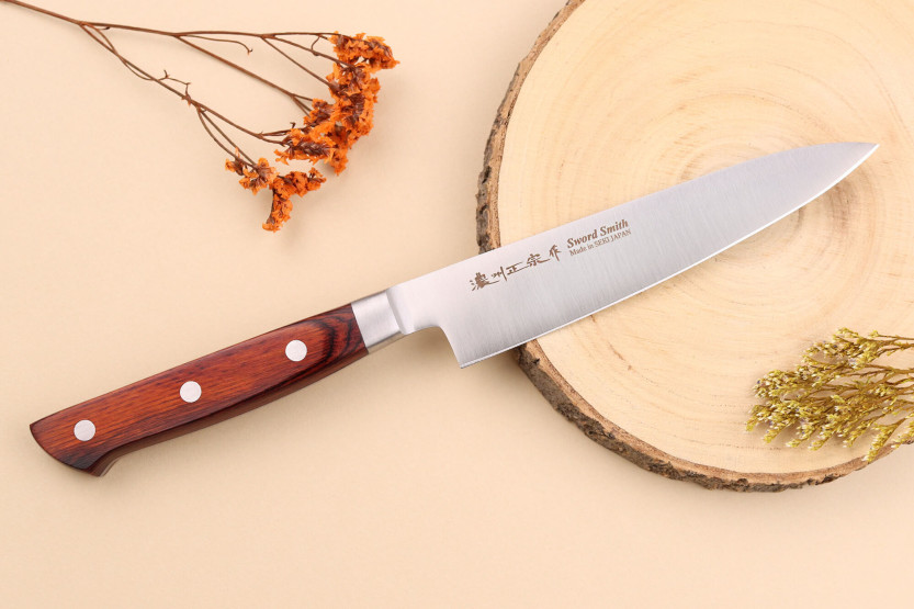 Satake Brown Pakkawood 3 japanske knive sæt kok + santoku + kontor