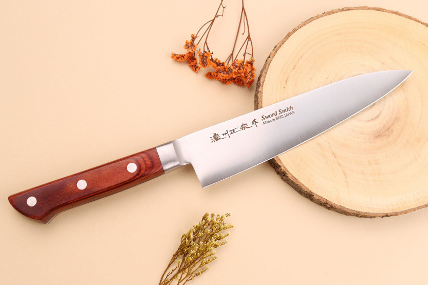 Satake Brown Pakkawood 3 japanske knive sæt kok + santoku + kontor