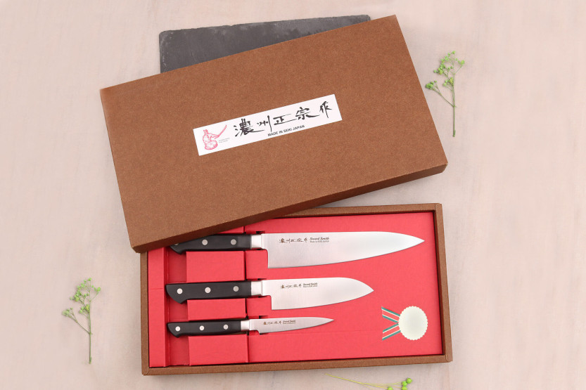 Satake ABS 3 japanske knive sæt kok + santoku + kontor