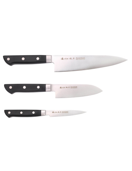 Satake ABS 3 japanska knivar set kock + santoku + kontor