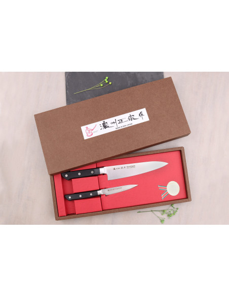 Estuche 2 cuchillos japoneses Satake ABS Chef + Puntilla