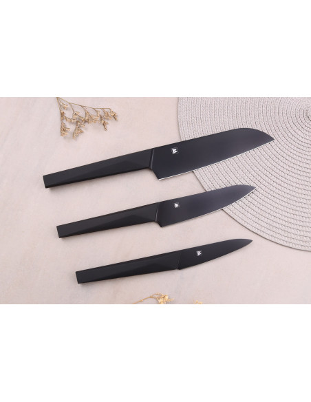 Satake Black 3 japanese knives set santoku + universal + office