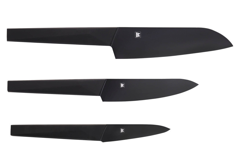 Set mit 3 japanischen Messern Satake Black Santoku + Universal + Office