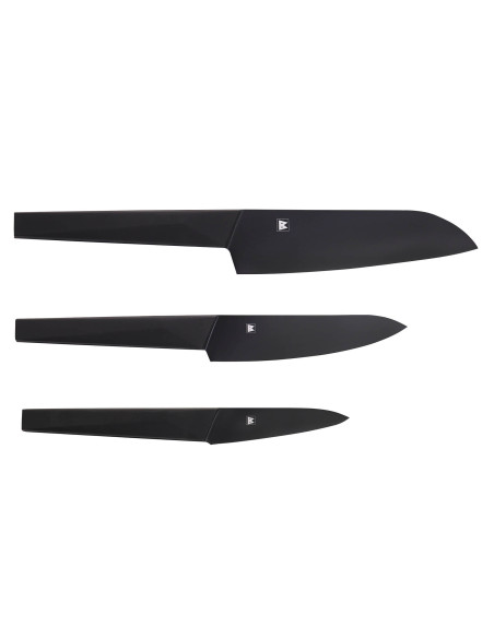 Satake Black 3 japanske kniver sett santoku + universal + kontor