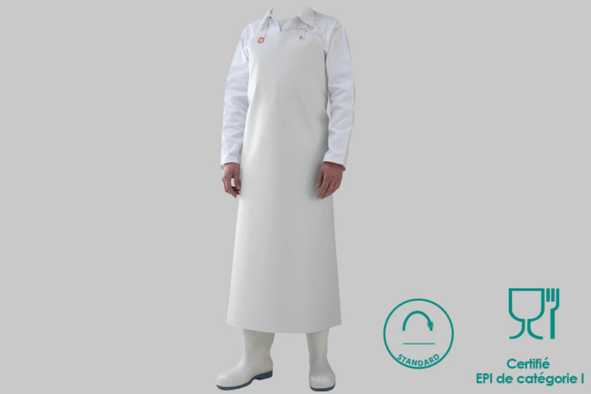 Manulatex Bravo 90x115cm vitt nitrilförkläde för slaktare