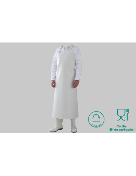 Manulatex Bravo 90x115cm valkoinen nitriilinen lihakauppiaan esiliina