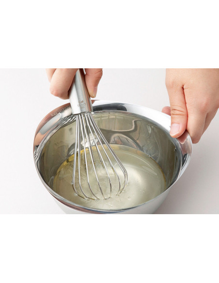 Kai 17.5cm open stainless steel mini whisk
