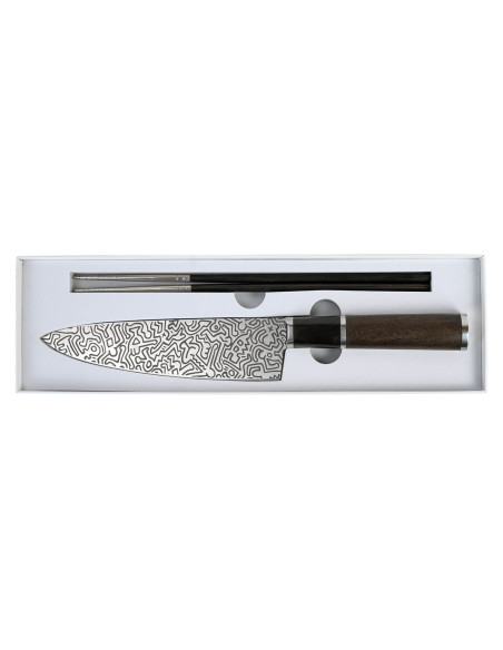 Set di coltelli da chef Keith Haring 21 cm e bacchette Saibashi 30 cm di Homey's