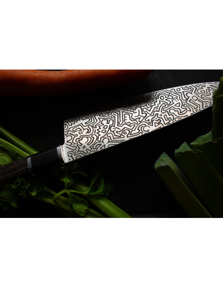 Conjunto de faca de chef Keith Haring de 21 cm e pauzinhos Saibashi de 30 cm da Homey