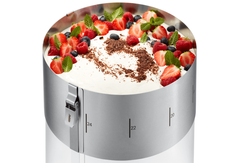 Gefu Tondo Clip anello per torte allungabile in acciaio inox, altezza 10 cm