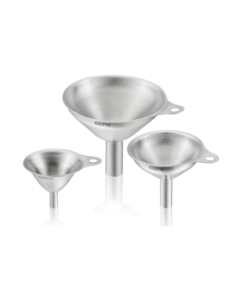 Set of 3 Gefu Versare mini stainless steel funnels