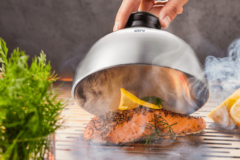 Gefu BBQ roestvrijstalen hamburger en fondant bel diameter 15cm