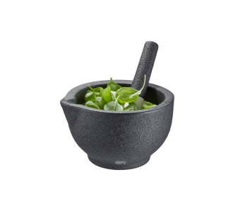 Almofariz e pilão de porcelana artesanal Gefu Grino diâmetro 13,5 cm