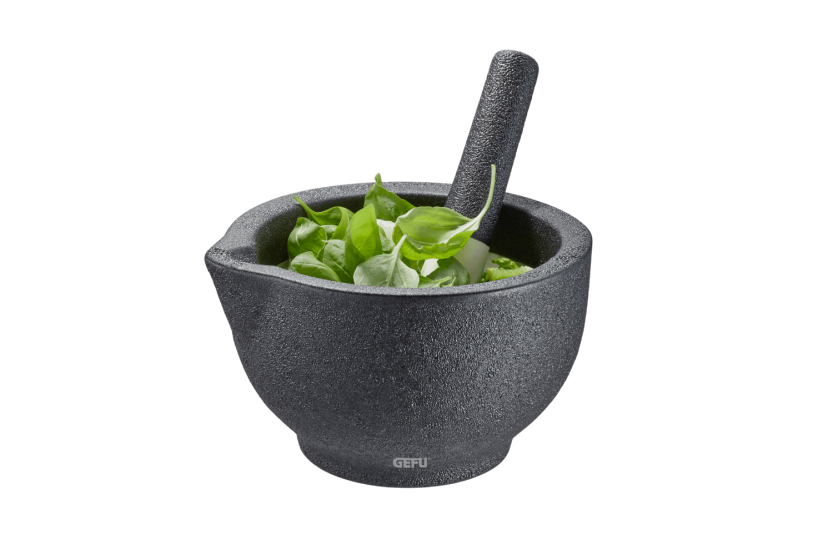 Gefu Grino handmade porcelain mortar and pestle diameter 13.5cm