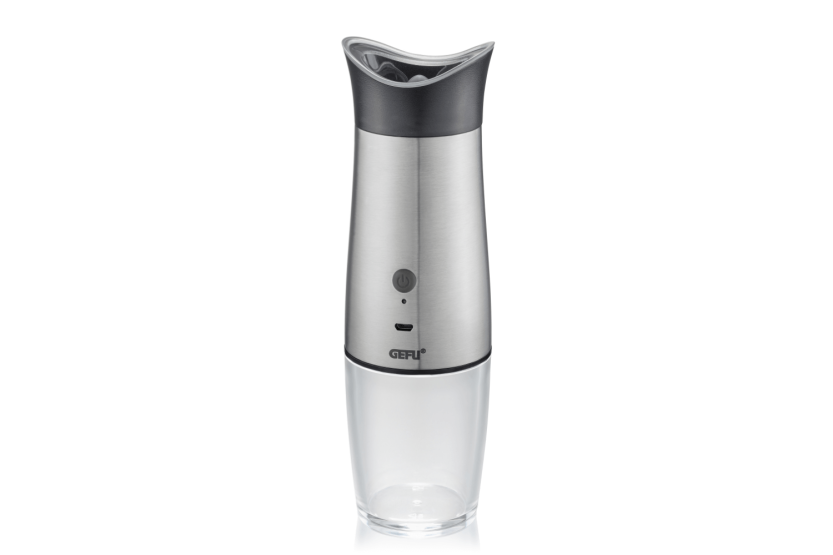 Gefu Velo electric salt and pepper mill in stainless steel