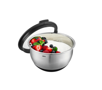 Bol de acero inoxidable Gefu Muovo de 16 cm de diámetro con tapa hermética