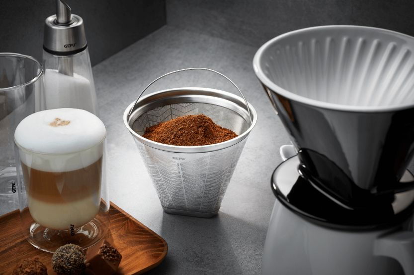 Filtro de café de acero inoxidable Gefu Flavo para uso permanente