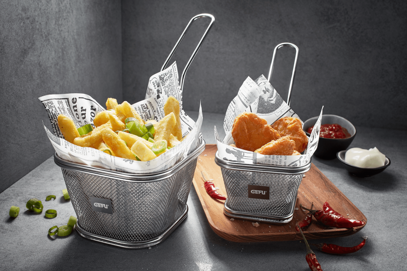 Gefu Mini-Servierkorb für Grill aus Edelstahl