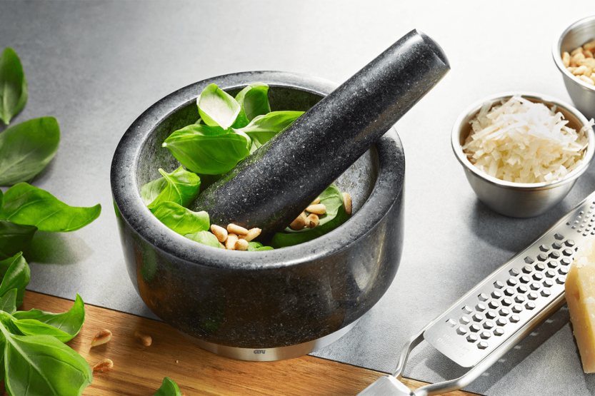 Gefu X-PLOSION mortar and pestle in granite