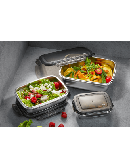 Set di 3 box frigo Gefu Preppo in acciaio inox / polimero / silicone