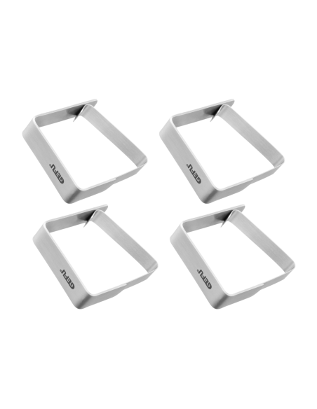 Conjunto de 4 pinças de aço inoxidável Gefu para toalhas de mesa