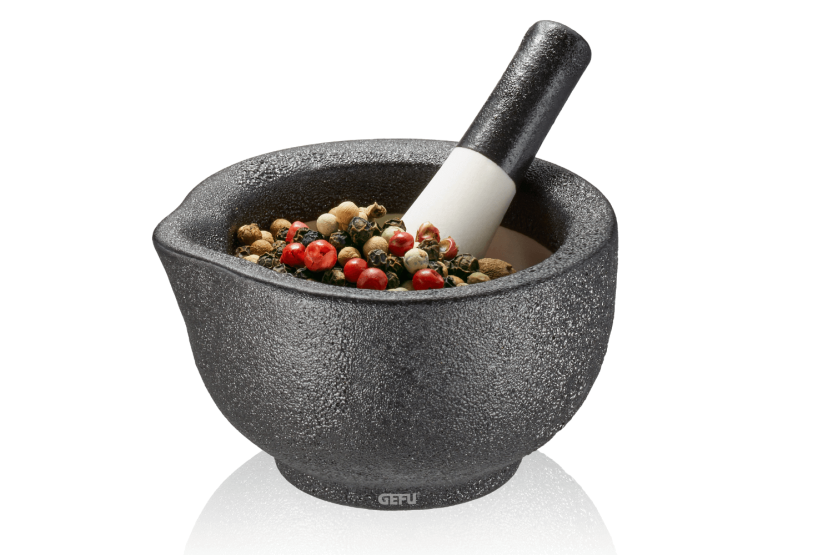 Gefu Grino handgemaakte porseleinen vijzel en stamper diameter 7.7cm