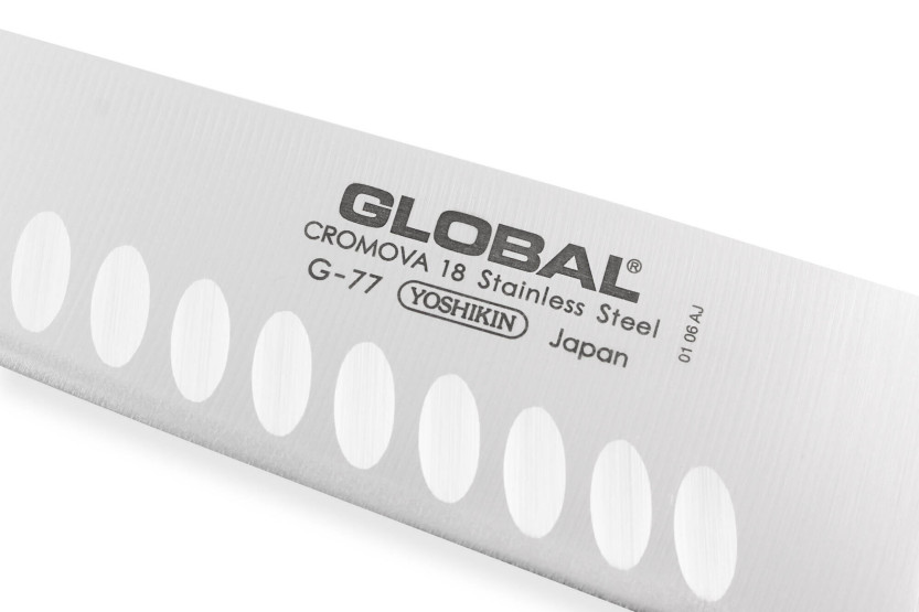 Global G77 Japansk kockkniv 20cm blad med bikakestruktur