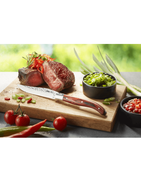 Set mit 6 Steakmessern Gefu Rancho Klinge aus geschmiedetem Hammerstahl
