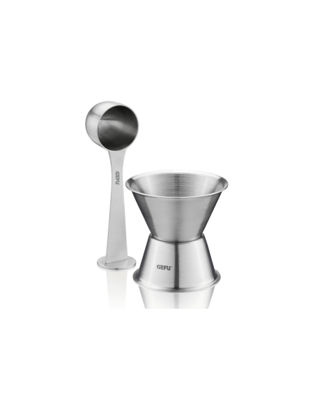 Gefu Conscio Trichter und Kaffeeportionierer mit Tassenhalter aus Edelstahl 18/8