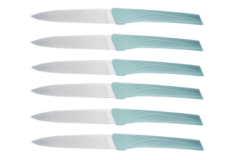 Juego de 6 cuchillos de mesa Kiana 10.4cm hoja mango salvia