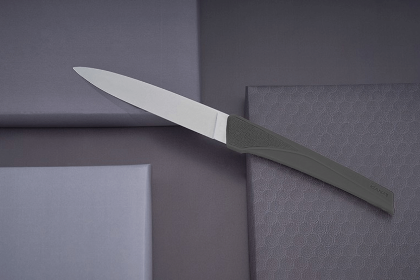 Set di 6 coltelli da tavola Kiana con lama in acciaio inox da 10,4 cm e manico grigio antracite