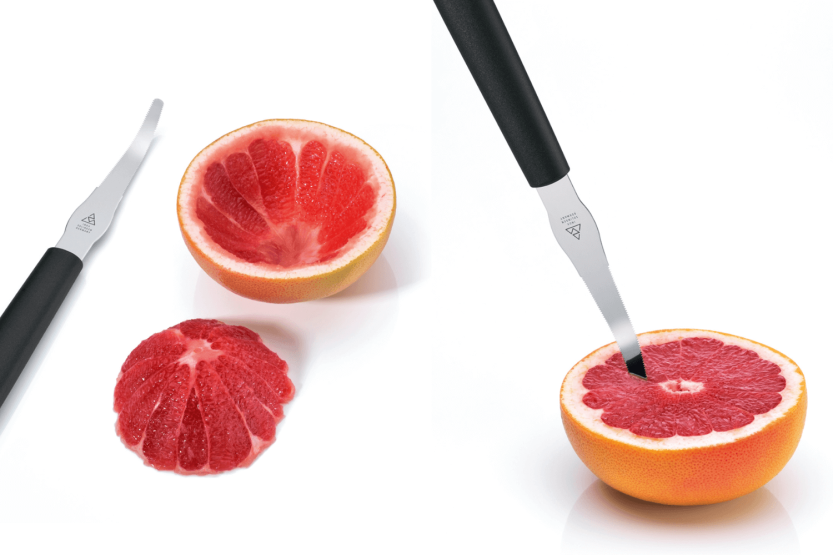 Triangle grapefruktkniv 10 cm med buet blad i rustfritt stål