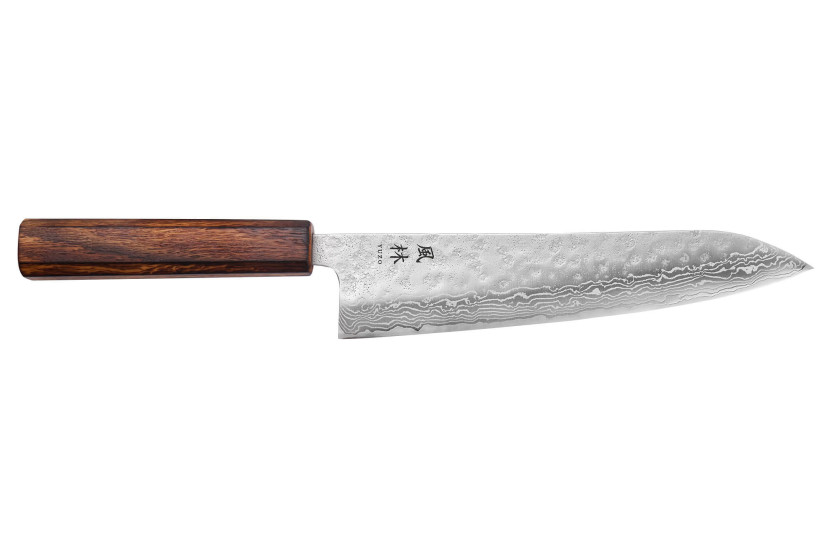 Kochmesser 21cm japanisch handgefertigt Yuzo Damaskus Tsuchime