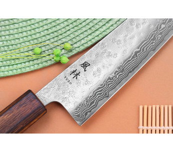 21cm Yuzo Damascus Tsuchime käsintehty japanilainen kokki ' s veitsi 2