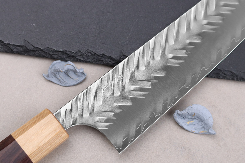 Faca kiritsuke 21cm artesanal japonês Yoshimi Kato SG2 V-Tsuchime